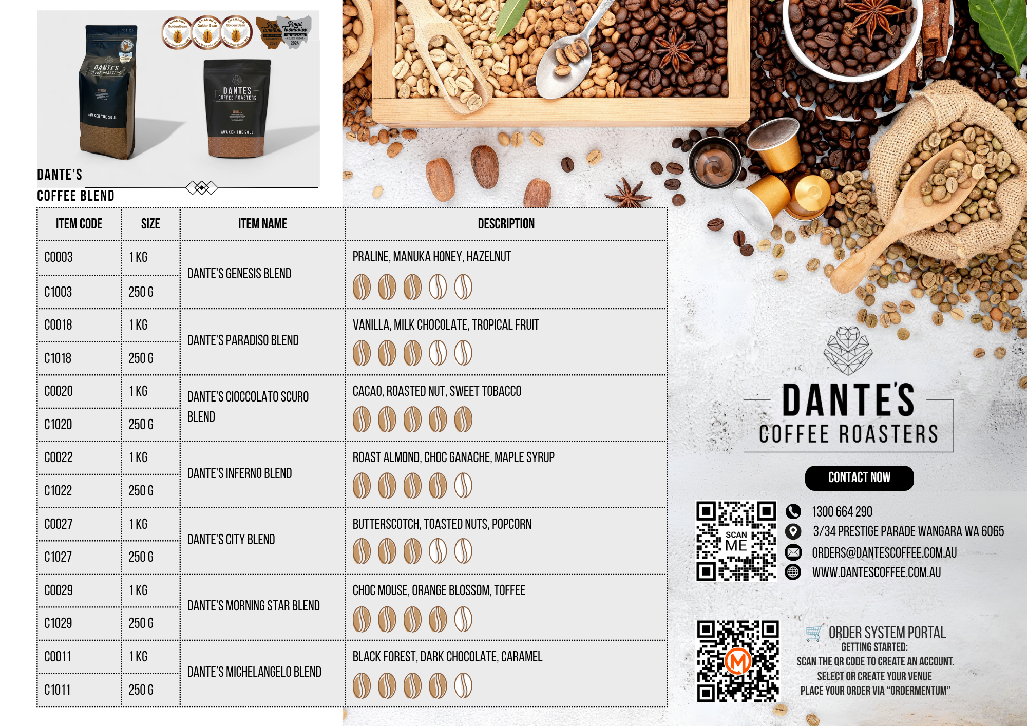 DANTE'S COFFEE SAMPLER (3 X 250G) - Image 2